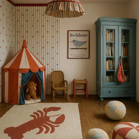 French hearts stripes Wallpaper