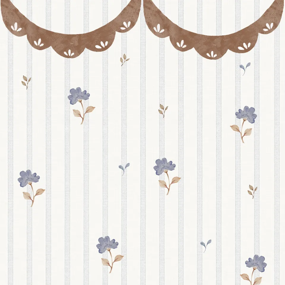 Tapet Delicate Retro Flowers